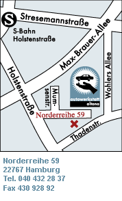 Autowerkstatt Altona, Norderreihe 59, 22767 Hamburg, Tel. 040 432 28 37, Fax 430 928 92